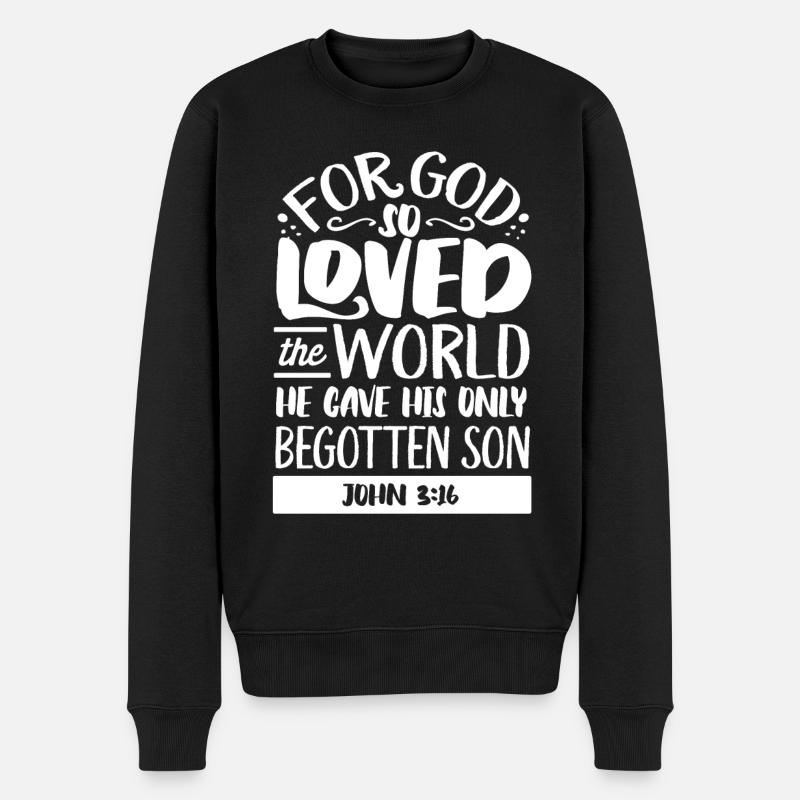 Verse biblique, Dieu chrétien, prière - Pull Premium bio Homme - noir