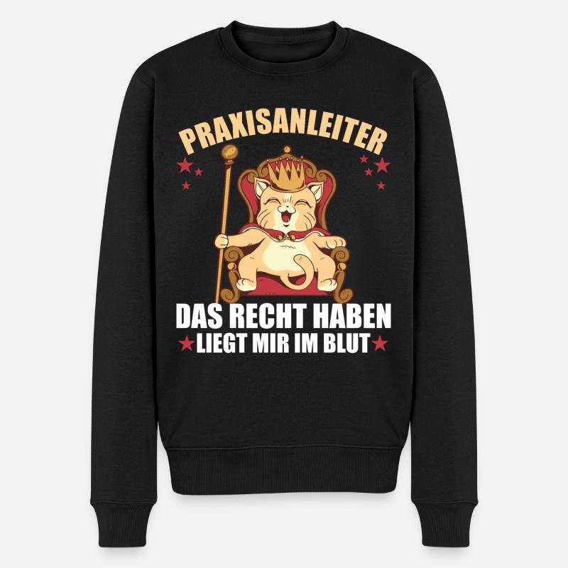 Praxisanleiter lustiger Spruch - Männer Premium Bio Pullover - Schwarz