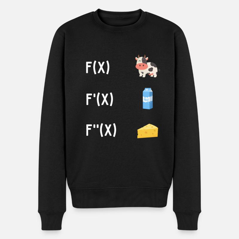 Mathématiques dérivation Maths enseignants école vache lait - Pull Premium bio Homme - noir