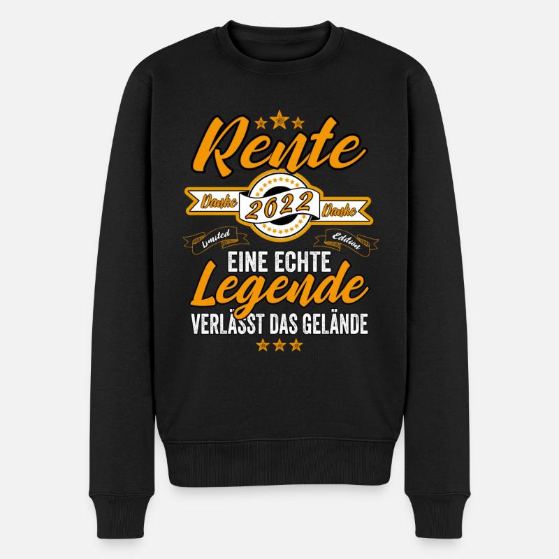 Rente 2022 Pension Ruhestand Frührenten Geschenk - Männer Premium Bio Pullover - Schwarz