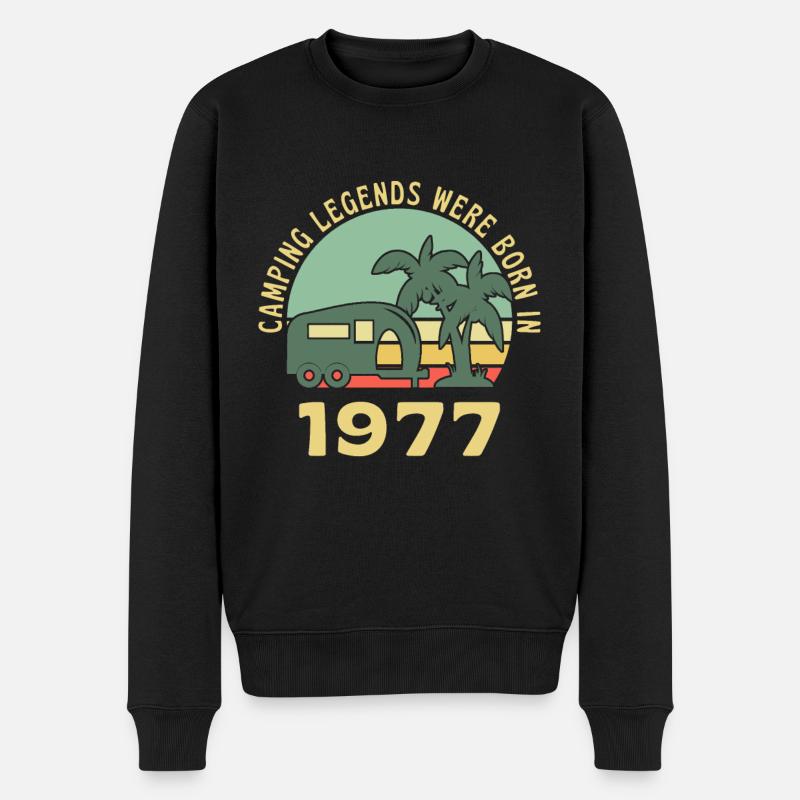Camping Legends Né En 1977 Caravan - Pull Premium bio Homme - noir