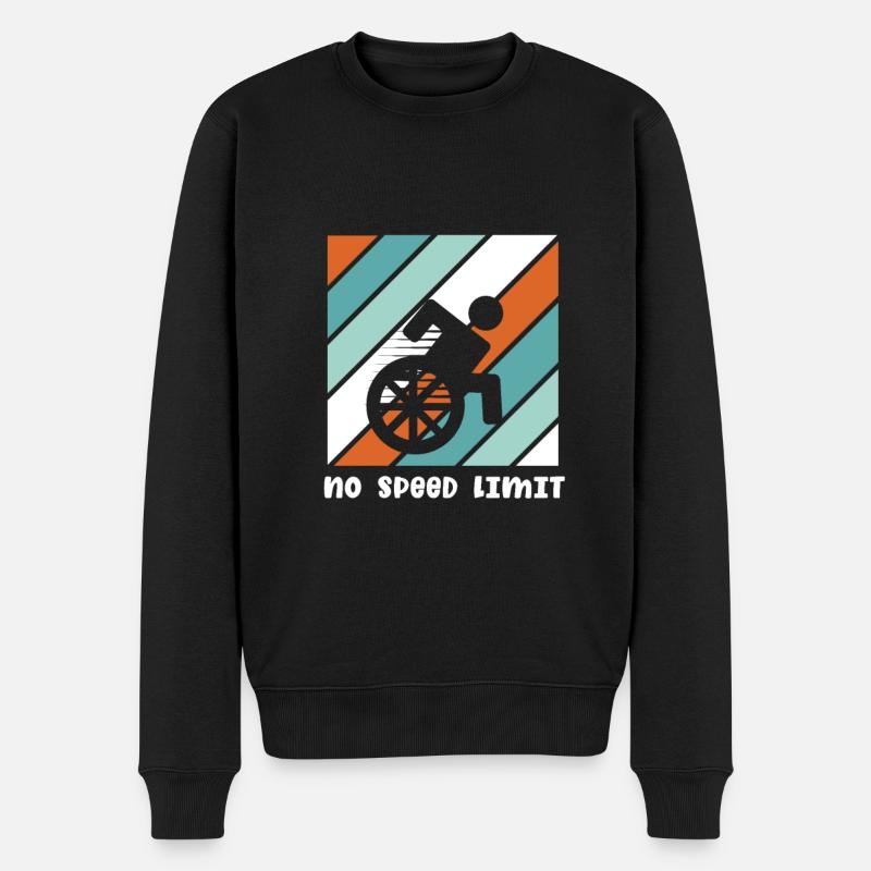 Rollstuhl Rollstuhlfahrer Handicap Behinderung - Männer Premium Bio Pullover - Schwarz