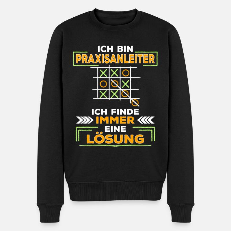 Praxisanleiter lustiger Spruch - Männer Premium Bio Pullover - Schwarz