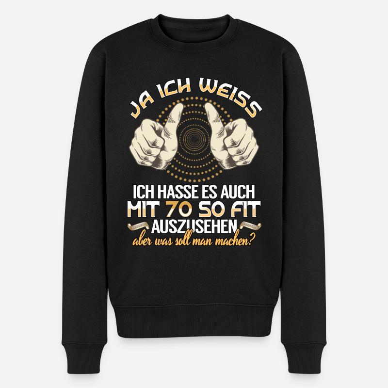 70. Geburtstag 70 Jahre Geburtstag Geschenkidee - Männer Premium Bio Pullover - Schwarz