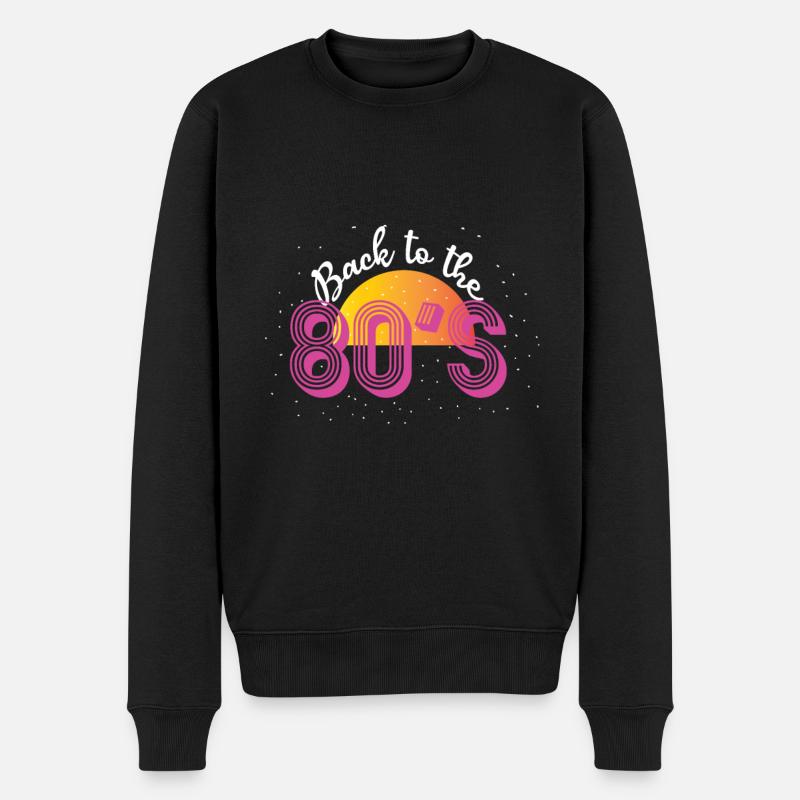 80iger Jahre 80s 1980 - Männer Premium Bio Pullover - Schwarz
