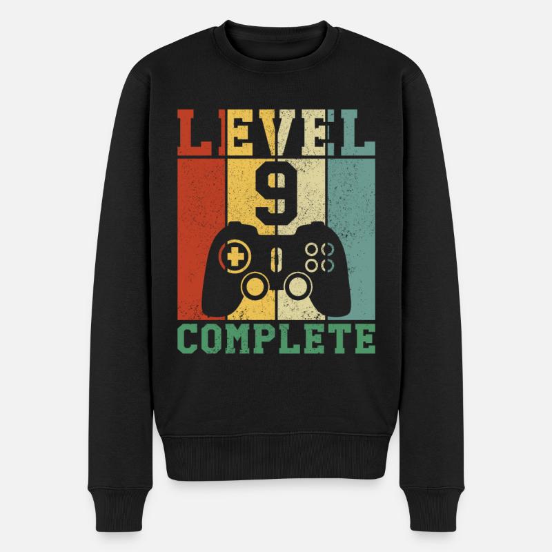 9 Geburtstag Level 9 complete - Männer Premium Bio Pullover - Schwarz