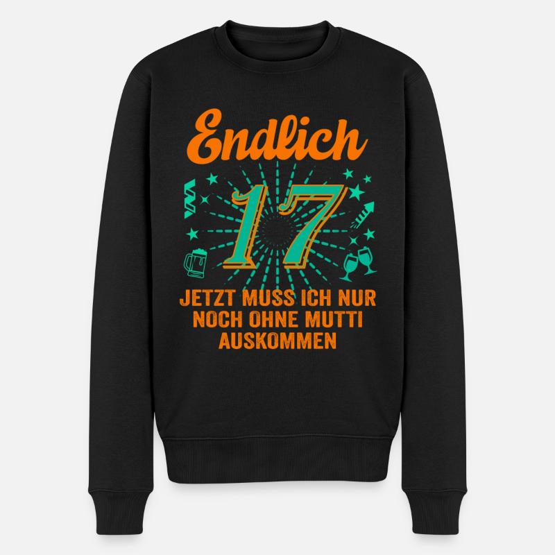 17 Geburtstag Junge Geschenk lustig 17. Ehrentag - Männer Premium Bio Pullover - Schwarz