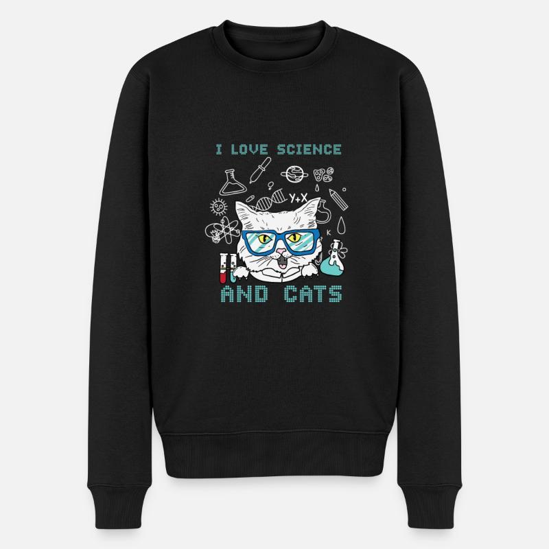 Science Recherche Laboratoire chats - Pull Premium bio Homme - noir