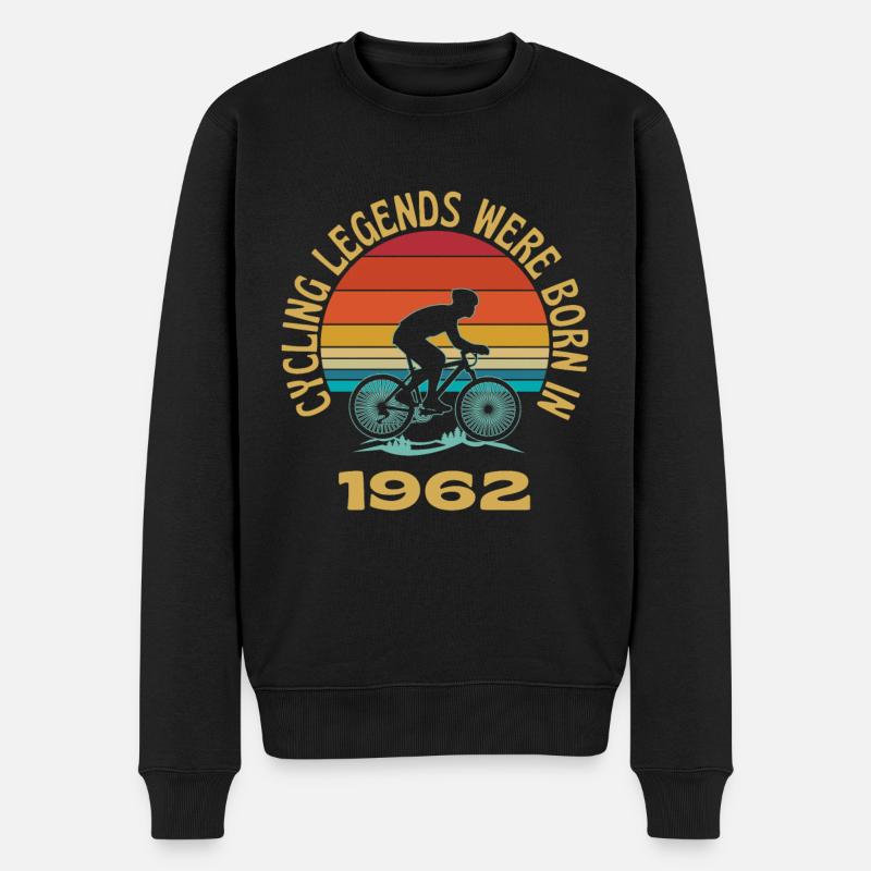 Radsportlegenden wurden 1962 geboren - Männer Premium Bio Pullover - Schwarz