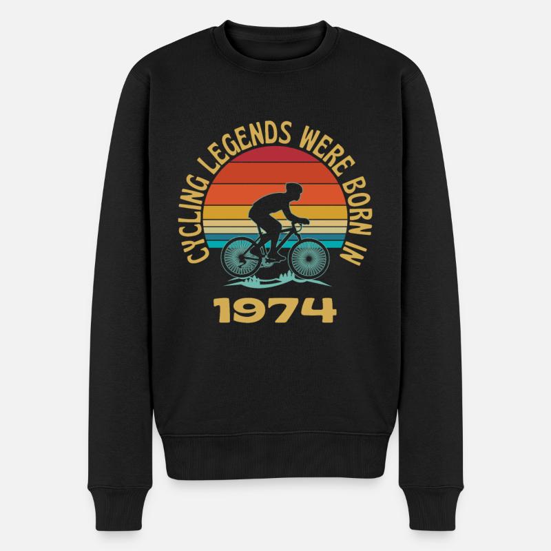 Radsportlegenden wurden 1974 geboren - Männer Premium Bio Pullover - Schwarz