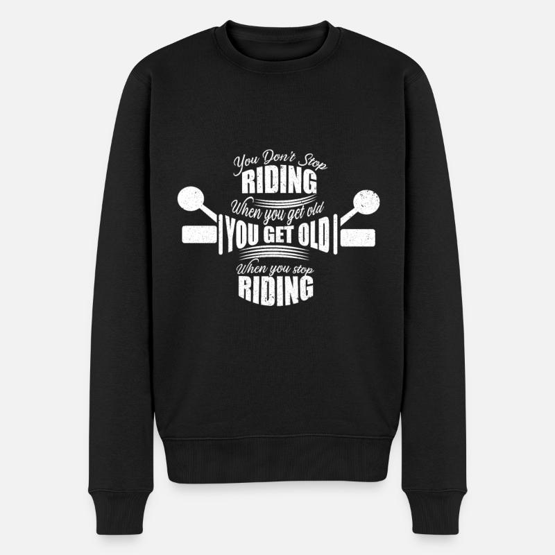 Motorrad Biker Motorradfahrer Bike Chopper - Männer Premium Bio Pullover - Schwarz