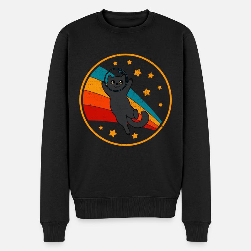 Bombay Cat Weltraumkatze - Männer Premium Bio Pullover - Schwarz