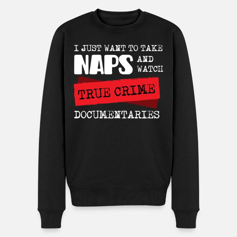 True Crime et sieste - Pull Premium bio Homme - noir