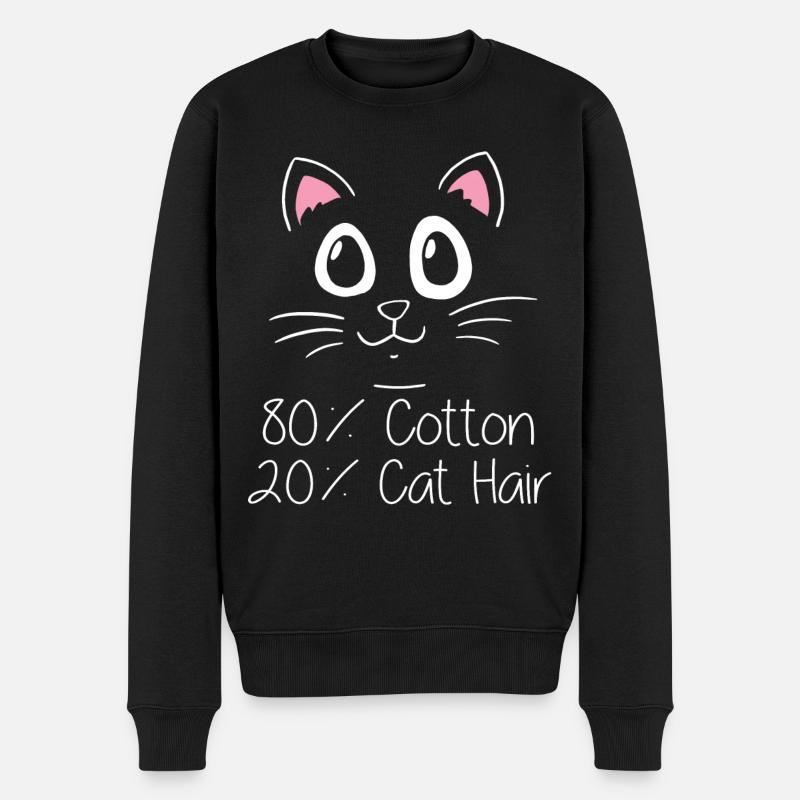 80% Baumwolle, 20% Katzenhaare - Männer Premium Bio Pullover - Schwarz