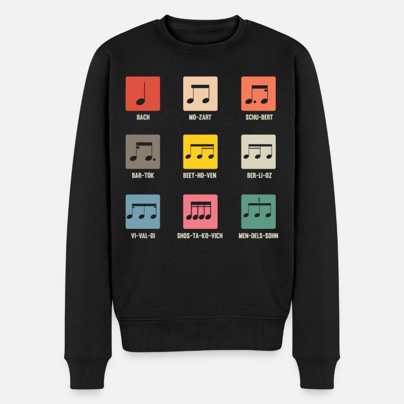 Klassische Komponisten, Komponisten, Musik - Männer Premium Bio Pullover - Schwarz
