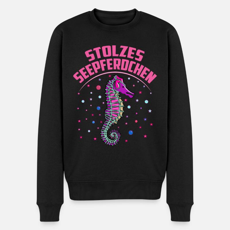 Seepferdchen Frühschwimmer Schwimmabzeichen Kinder - Männer Premium Bio Pullover - Schwarz