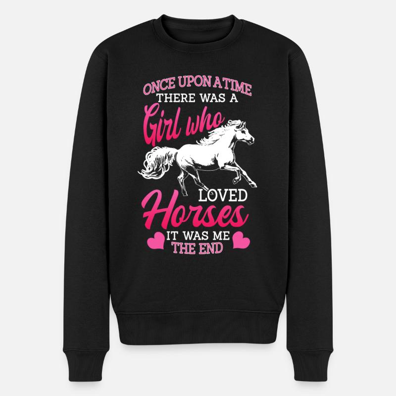Cheval, chevaux, filles et chevaux - Pull Premium bio Homme - noir