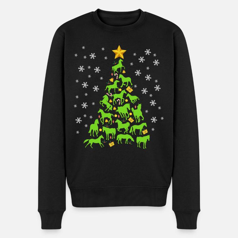 Pferd, Pferde, Mädchen Und Pferde - Männer Premium Bio Pullover - Schwarz