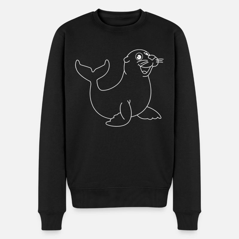 Phoque Lamantin Doux Phoque - Pull Premium bio Homme - noir