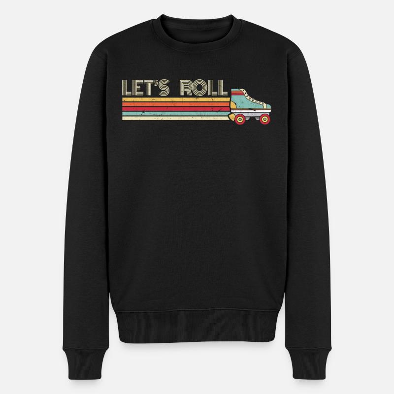 Rollschuhlaufen, Skaten, Skater - Männer Premium Bio Pullover - Schwarz