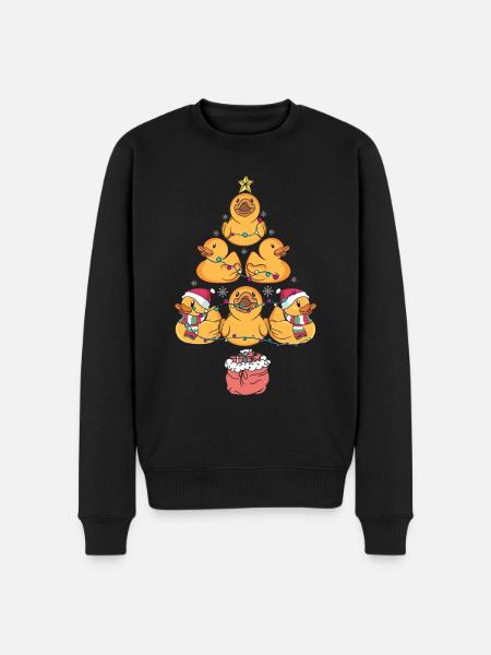 Rubber Duck Christmas Tree - Men's Premium Organic Jumper - black
