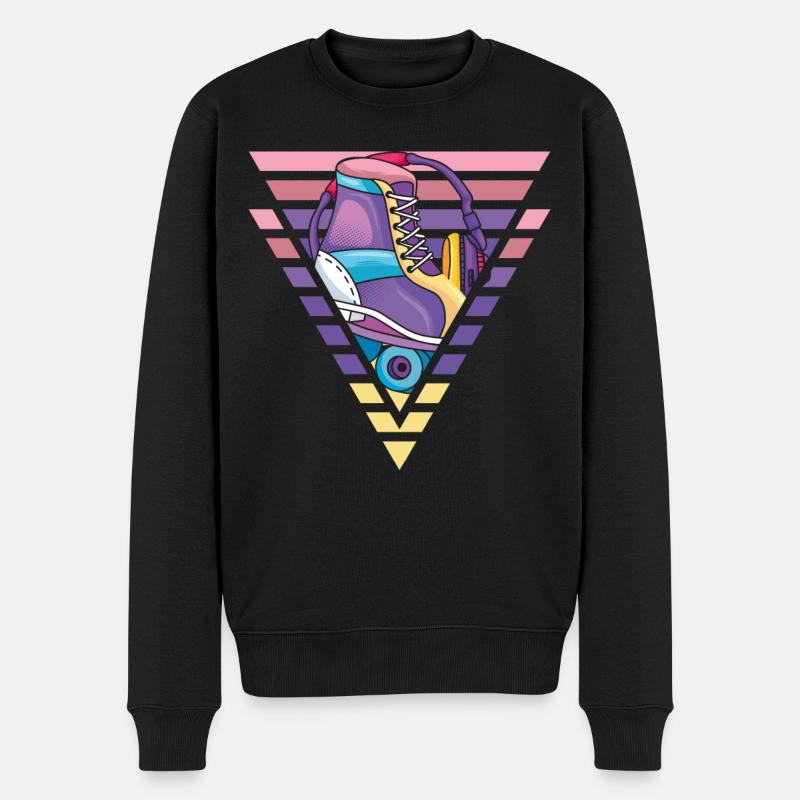 Rollschuh, Rollschuhläufer, Skate - Männer Premium Bio Pullover - Schwarz