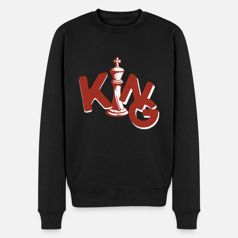 Checkmate Échiquier King Checker - Pull Premium bio Homme - noir