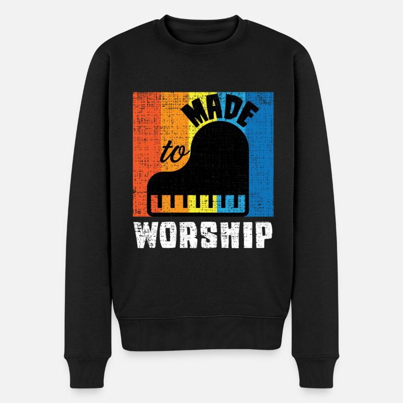 Made To Worship Synthesizer Musik abmischen - Männer Premium Bio Pullover - Schwarz
