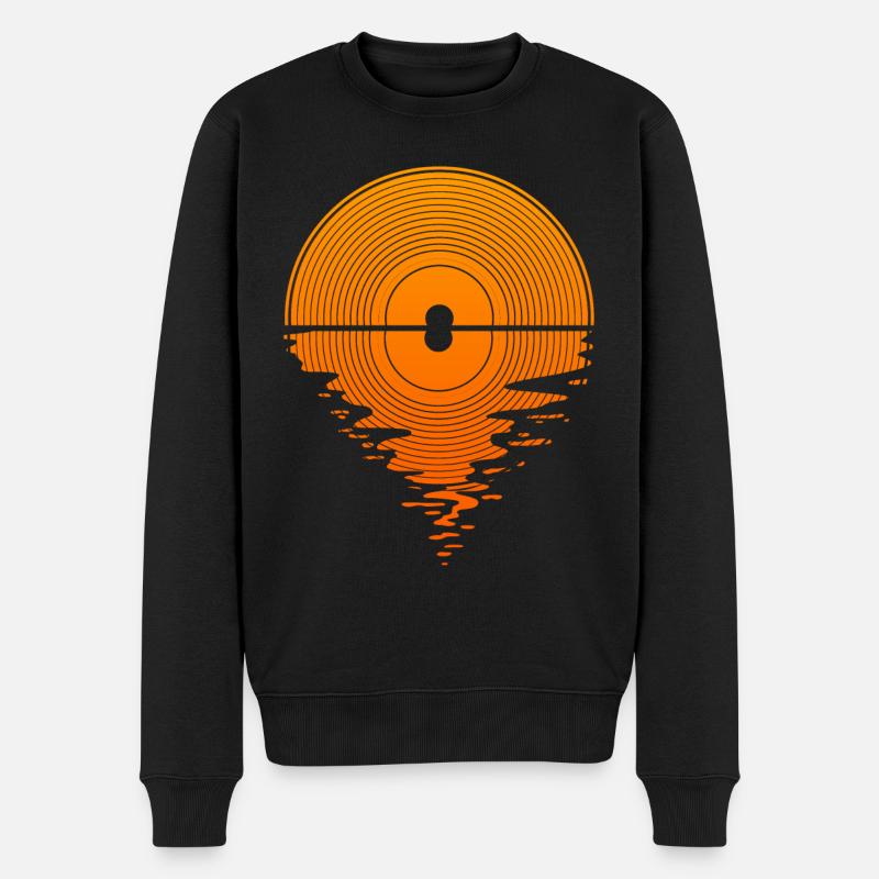 Vinyl Sunset Vinyl Rekord LP Audiophile - Männer Premium Bio Pullover - Schwarz