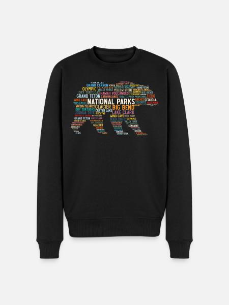 US-Nationalparks, Bären-Nationalpark - Männer Premium Bio Pullover - Schwarz