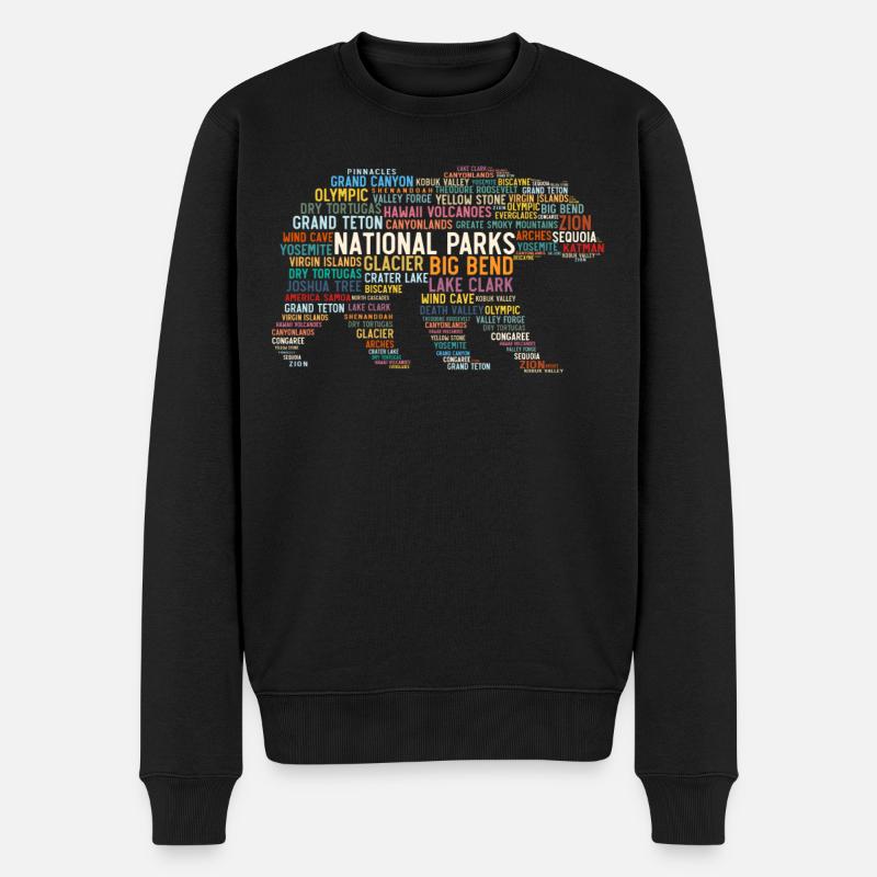US-Nationalparks, Bären-Nationalpark - Männer Premium Bio Pullover - Schwarz