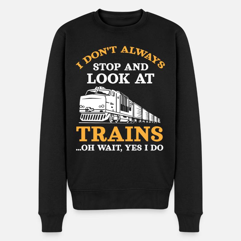 Trains, train, train lovers - Men's Premium Organic Jumper - black