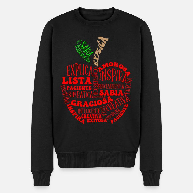 Spanischlehrer, Spanisch Lernen - Männer Premium Bio Pullover - Schwarz
