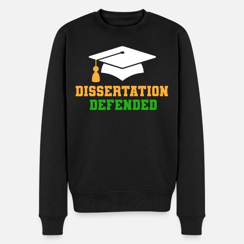 Dissertation Verteidigt - Männer Premium Bio Pullover - Schwarz