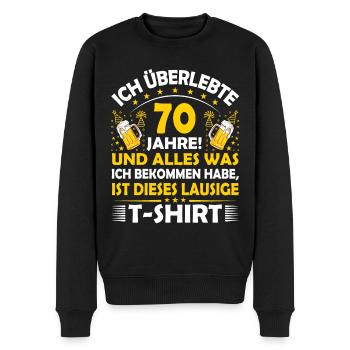 70. Geburtstag lustig 70.Ehrentag 70. Jubiläum Fun - Männer Premium Bio Pullover - Schwarz - Vorne - Nico (187cm)