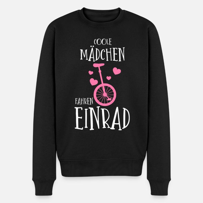 Coole Mädchen fahren EInrad - Männer Premium Bio Pullover - Schwarz