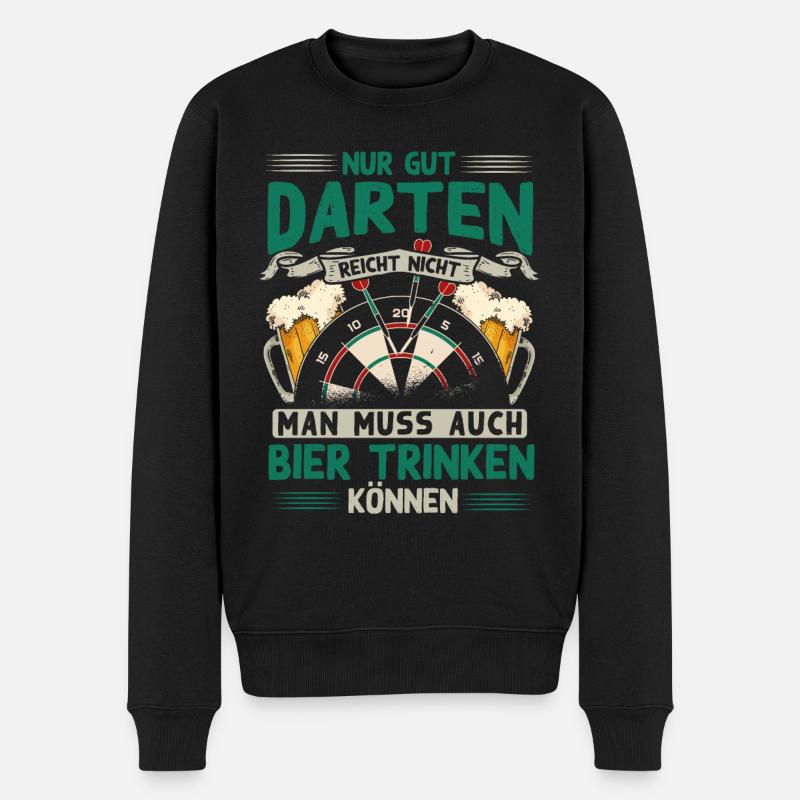 Darten, Dart, Dartpfeil, Darter - Männer Premium Bio Pullover - Schwarz