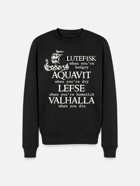 Scandinavian Poe, Viking, Lutefisk - Men's Premium Organic Jumper - black
