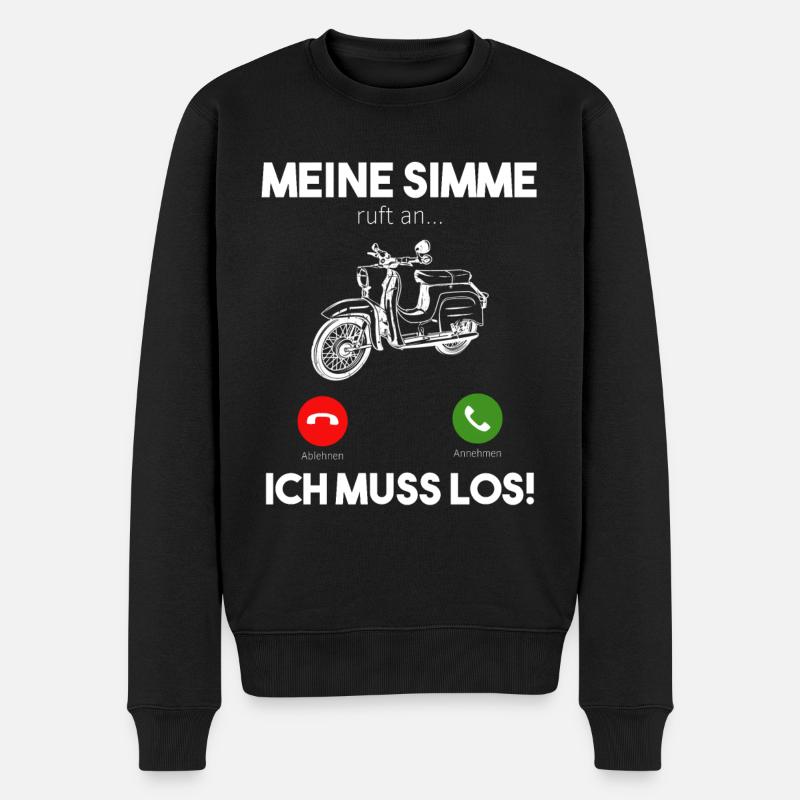 Simson KR51 Schwalbe Zweitakt DDR Moped Mofa - Männer Premium Bio Pullover - Schwarz