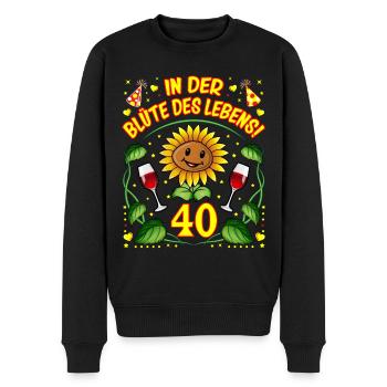 40 Geburtstag Geschenk lustig 40. Jubiläum Blumen - Männer Premium Bio Pullover - Schwarz - Vorne - Nico (187cm)