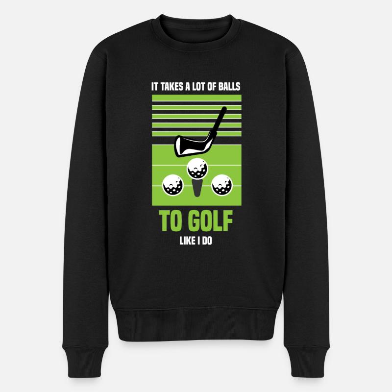 Golf Golfer golfen Golfschläger Golfplatz - Männer Premium Bio Pullover - Schwarz