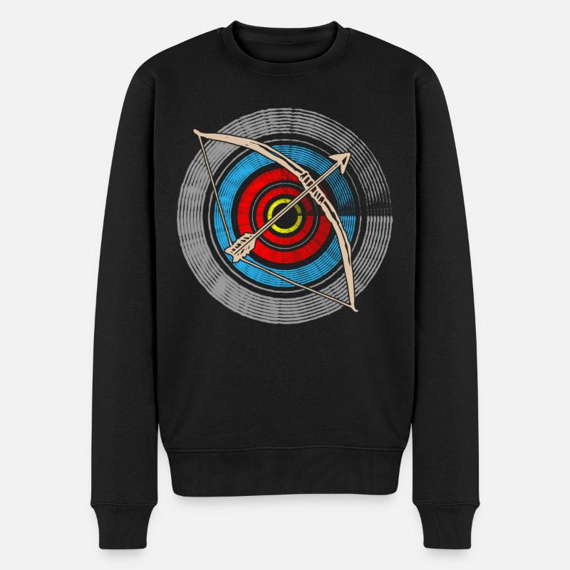 Bogenschießen, Bogenschütze, Bögen, Bogen - Männer Premium Bio Pullover - Schwarz