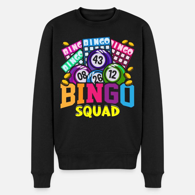 Bingo, Bingo-Spieler, Bingo-Trupp - Männer Premium Bio Pullover - Schwarz