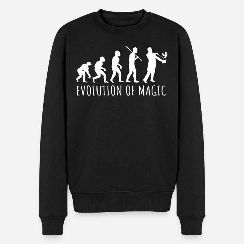 Evolution Von Magier, Zauberkünstler - Männer Premium Bio Pullover - Schwarz