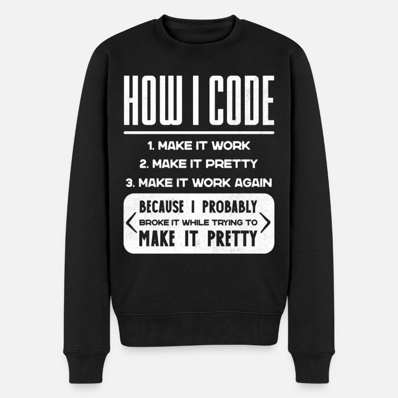 Programmeur, Code, Nerd, Programmation - Pull Premium bio Homme - noir