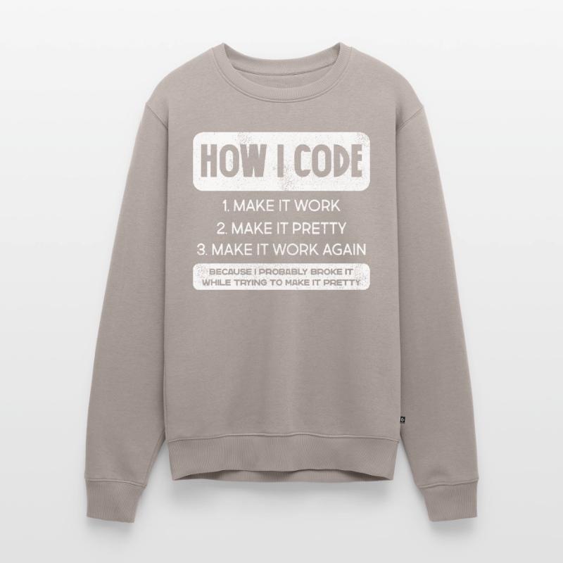 Programmierer, Code, Nerd, Programmierung Männer Premium Bio Pullover