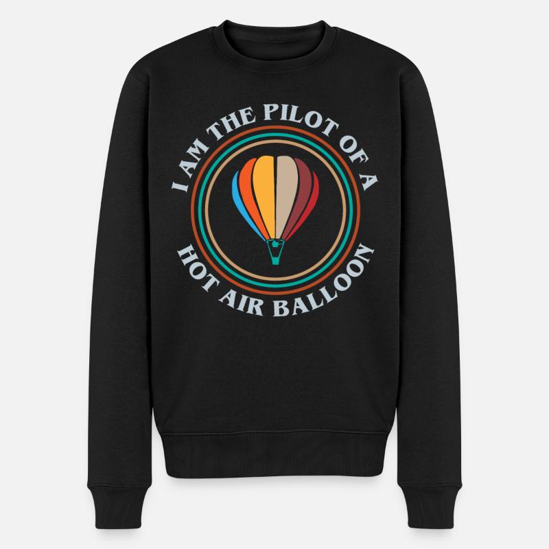 Montgolfière, pilotage d’une montgolfière - Pull Premium bio Homme - noir