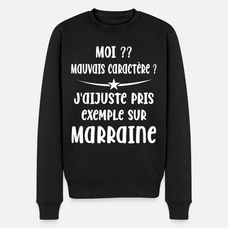 Mauvais Caractère Marraine - Pull Premium bio Homme - noir
