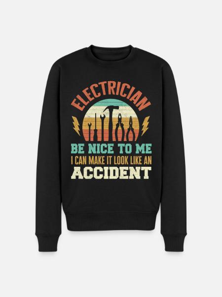 Electrician, Wireman, Electricity - Men's Premium Organic Jumper - black