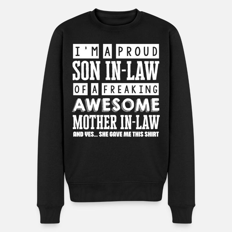 Schwiegersohn Der Schwiegermutter - Männer Premium Bio Pullover - Schwarz